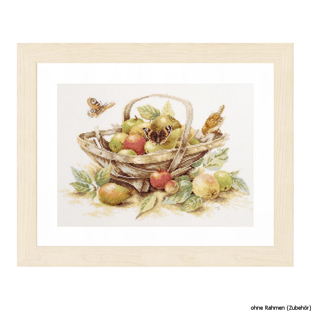 Lanarte cross stitch kit ""basket of apples"", counted, DIY