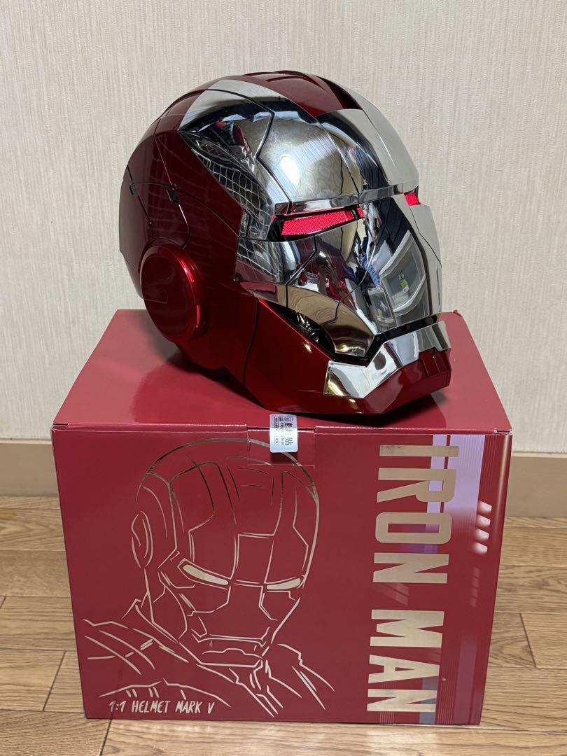 AUTOKING Iron Man Mark 5 1/1 Scale Helmet Wearable Voice Control Mask Toy  Figure