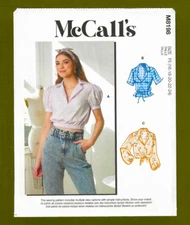 V-Neck Pullover Crop Tops Sewing Pattern~3 Variations (Sizes 16-24) McCalls 8198