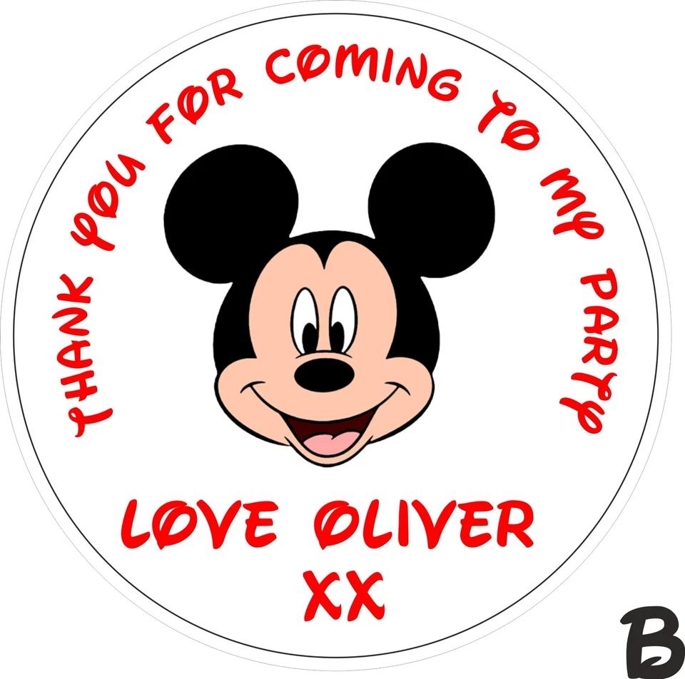 26 pegatinas personalizadas de fiesta de Mickey o Minnie Mouse con bolsos de fiesta niños niñas Foto 3 de 4