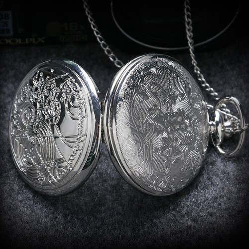 Silver Tone Doctor Who Theme Quartz Analog Pocket Watch with Chain Best Gifts - Picture 5 of 12