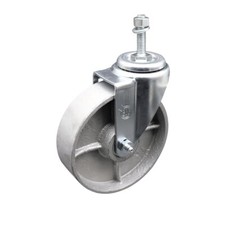 Semi Steel Swivel Threaded Stem Caster w/Roller Bearing - 5" Wheel 10MM Stem
