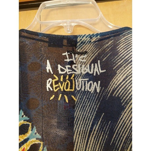 NUOVO! Cardi Desigual Tiana indossabile arte aperto davanti blu navy taglia XXS $ 116 - Foto 19 di 21