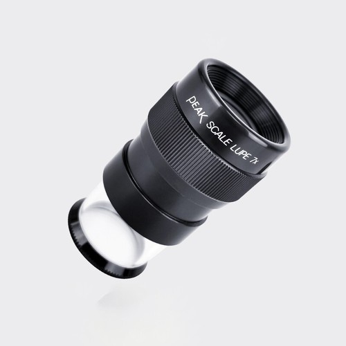 Original PEAK No. 1975 Scale Loupe 7X With Black Standard Reticle/Fabric Pouch - Picture 3 of 11