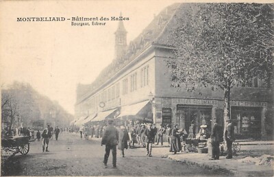 Old postcard 25 MONTBELIARD / BUILDING DES HALLES