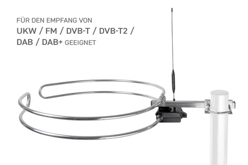 Ringdipol Multiband-Antenne für UKW - DAB / DAB+ - DVB-T / DVB-T2 F-Stecker - Bild 1 von 7