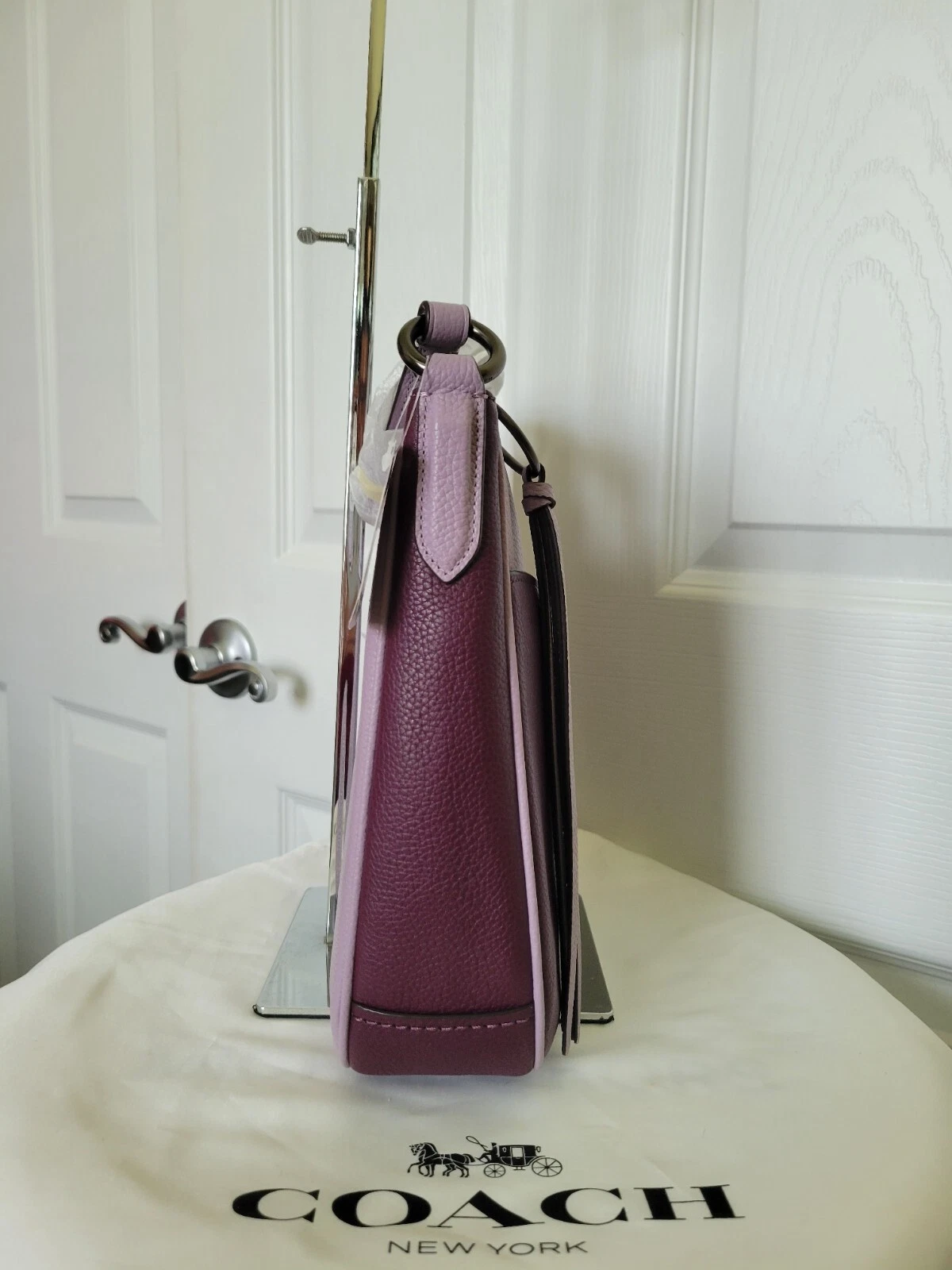Borsa a tracolla Coach Chaise lilla morbida multi viola nuova con etichette F35543