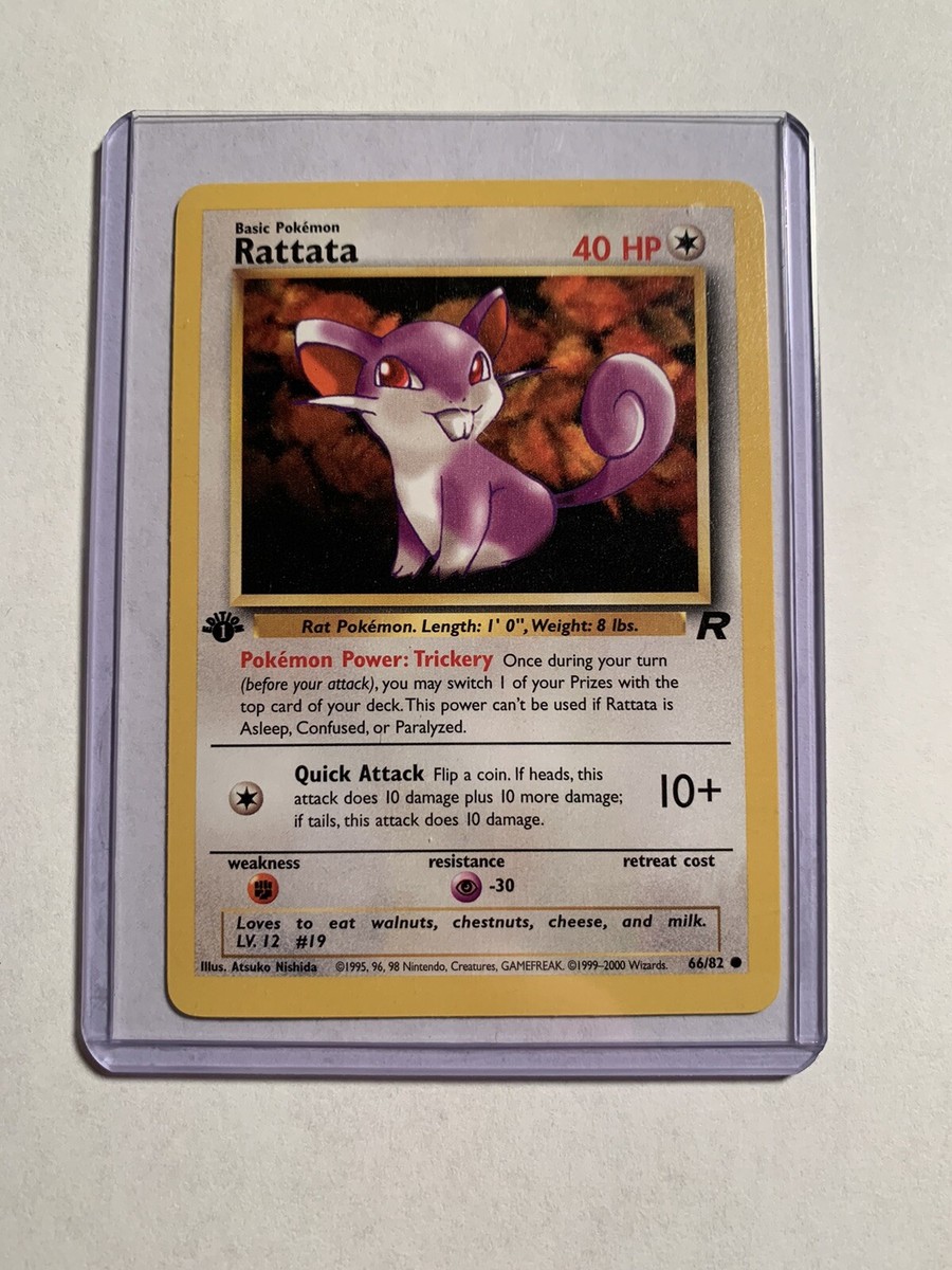 RARE 1ST EDITION Team Rocket Rattata 66/82 Pokemon Card NM/M Gen 1