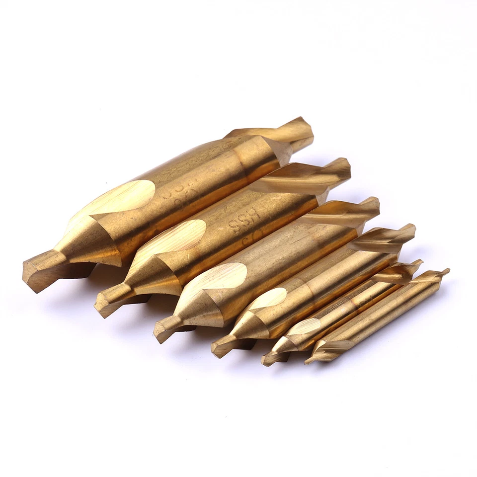 ATOPLEE 6Pcs Double Ended -Type HSS Titanium center drill Set 1/2/3/4/5/6 mm - Image 2 of 4