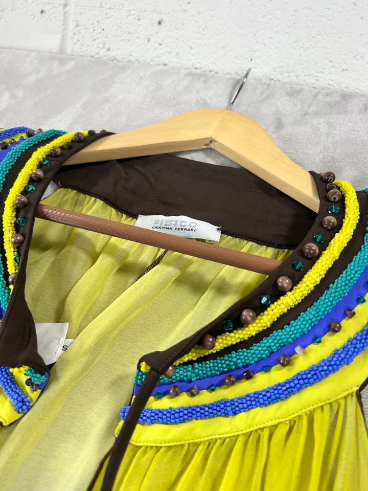 Kimono de playa largo para mujer FISICO Cristina Ferrari 100 % SEDA ombre talla pequeña Foto 4 de 4