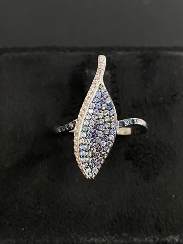 NATURAL SAPPHIRE WHITE TOPAZ STERLING SILVER 925 RING EARRING PENDENTS - 第 8/14 張圖片