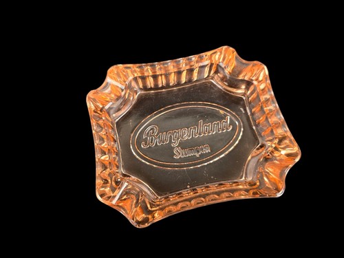 Antik Glas Aschenbecher - Burgenland Stumpen Zigarre - 12x15 cm