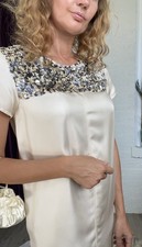 NWOT Vera Wang Lavender Label Ultralight Fully Silk Ivory White  Dress SZ6
