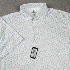 Johnnie-O Featherweight Golf Polo Shirt LARGE Pin Up Girls Cocktail AOP NEW 110