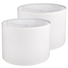 Drum Lamp shades Set of 2 White Line Lamp Shades for Table Lamps Floor Lamp 1...
