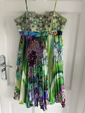 Sheri Hill Multi Coloured Satin Embellished Bodice  Party Dress Size 2