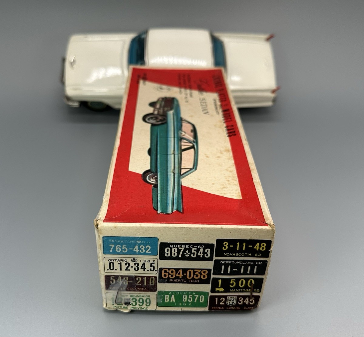 Vtg Tin Friction 1962 Cadillac Sedan w/Box / Bandai Toys