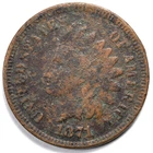 1871  Indian Head Penny Cent Damaged