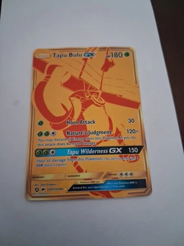 Pokémon TCG Tapu Bulu GX Hidden Fates Holo Gold Secret Rare Card SV91/SV94