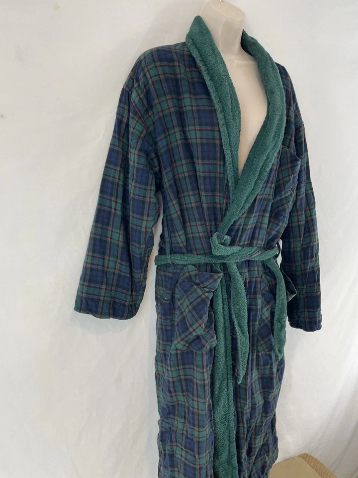 Bata de algodón Victorias Secret auténtica Country P/S a cuadros 2 capas de felpa turca Foto 3 de 4
