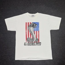 Vintage Ford Shelby Cobra T Shirt American Flag Mens Large Muscle Car GT500 90s