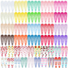 120 Pcs 2 Inch Candy Color Barrettes and Non-Slip Metal Snap Hair Accessories f