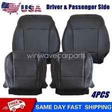 Driver & Passenger Bottom-Top Leather Seat Cover For 15-19 Subaru Outback Black