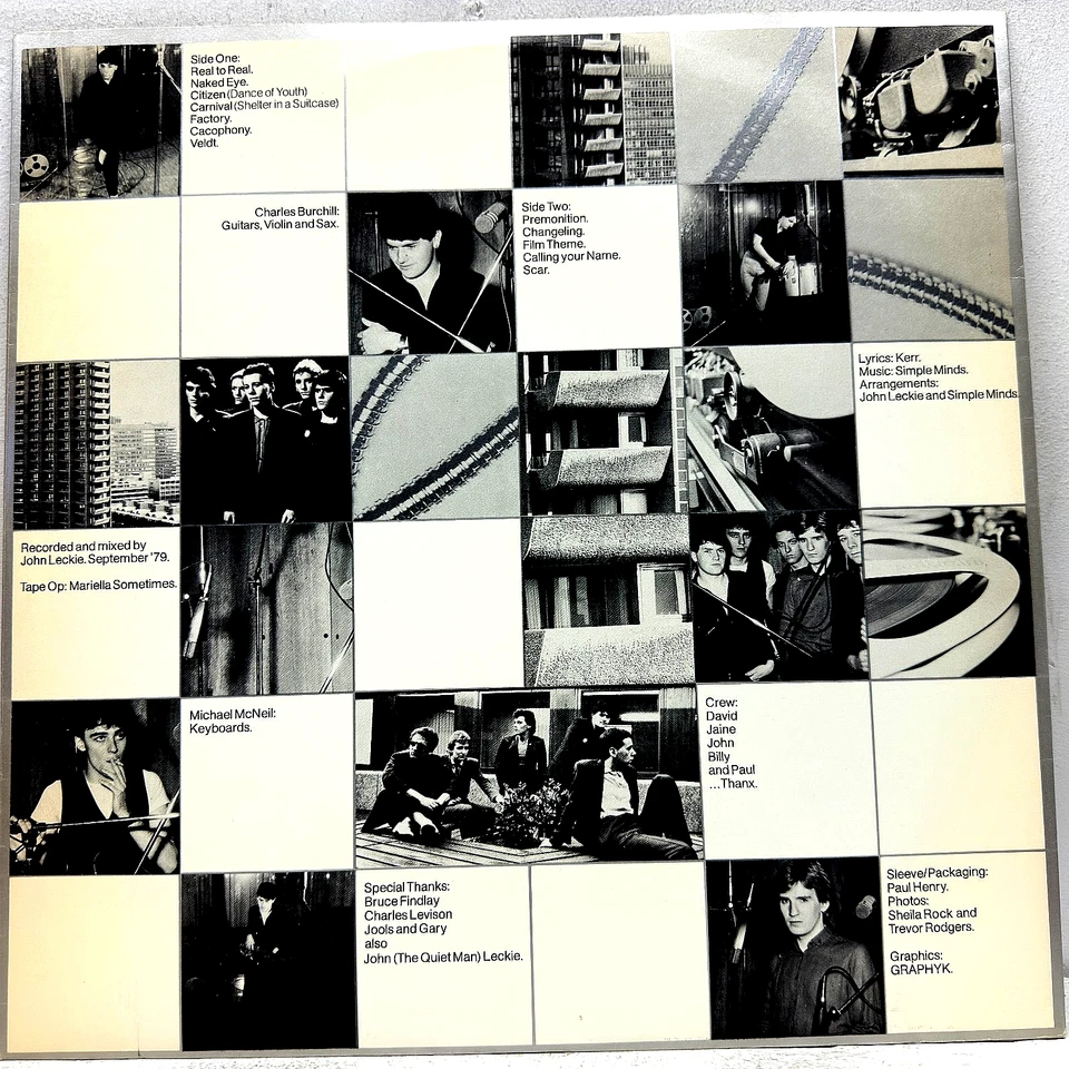 Simple Minds Real To Real Cacophony 1979 Vinyl Zoom Records 1st Press UK Import - Image 3 of 4