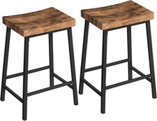 Bar Stools,Counter Height Bar Stools Set of 2 23.7 Inch Saddle Stools W/