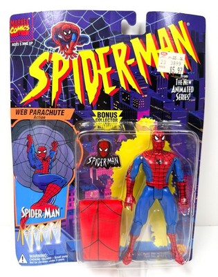 2 1994 Vintage Toy Biz Spider-man Animated Series Web Parachute