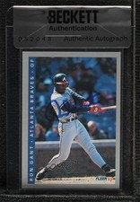 BAS 1993 Fleer Ron Gant #3 Seal of Authenticity Auto 3c7