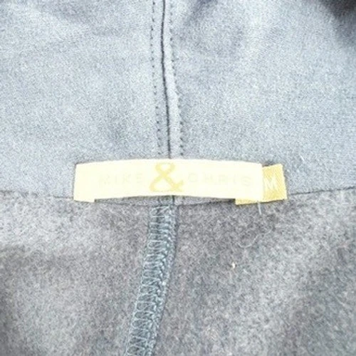 Mike & Chris 蓝色披肩领短袖领带前开衫毛衣 M — 第 3/4 张图片