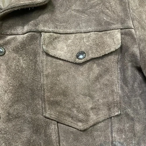 Schott NYC Vintage Brown Suede Trucker Jacket Made in USA 38 image 7