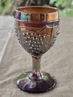 Vintage Amethyst Glass Goblet Grape Carnival Glass Cordial Pedestal Cup 4"