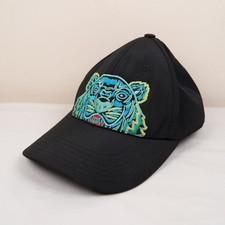 Kenzo Adult's Black Embroidered Tiger Adjustable Strap Back Baseball Cap