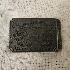 Vintage Sears Roebuck And Co Chicago IL Brass Belt Buckle Catalogue No. 104
