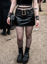 Lackrock Grösse  L (40/42)  Mini Vinyl Gothic Schwarz black vinyl miniskirt