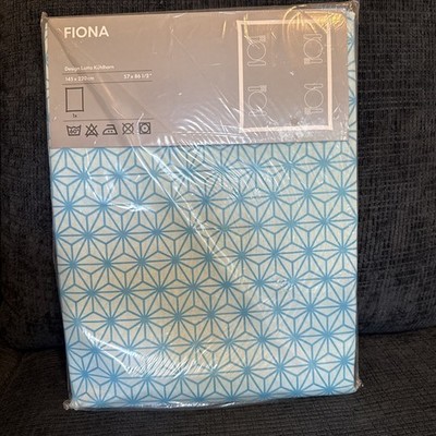 IKEA Fiona Tablecloth Rectangle Blue Geometric Pattern New 57 x86.5 
