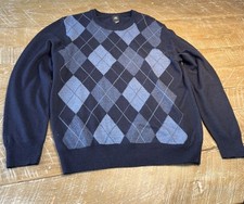 Dockers Men  s Blue Argyle Crew Neck Sweater Size Large L
