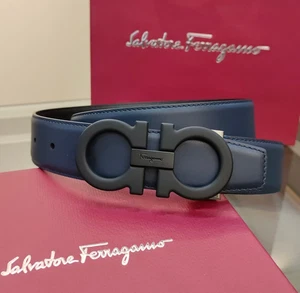 Salvatore Ferragamo Gancini Men's Reversible Leather Belt