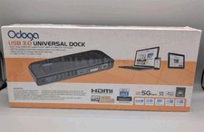 USB 3.0 Hub Laptop Docking Station Dual Monitor DVI/HDMI/VGA/RJ45/6 USB Ports