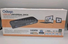 USB 3.0 Hub Laptop Docking Station Dual Monitor DVI/HDMI/VGA/RJ45/6 USB Ports