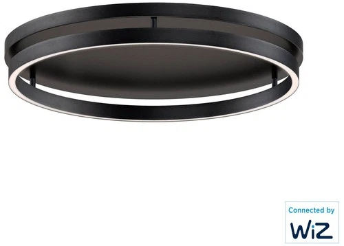 ET2 Groove Round 24 1/2" Wide Black Finish Modern LED Ceiling Light - Picture 2 of 4