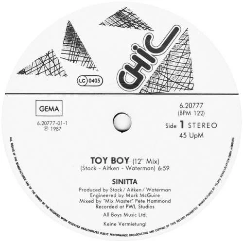 Sinitta - Toy Boy 12" Maxi Vinyl Electronic 185764 - Bild 3 von 4
