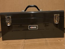 Vintage Homak No. 920 Black Metal Toolbox W Tray Chicago Usa - Nos With Box Vintage Homak No. 920 Black Metal Toolbox W Tray Chicago Usa - Nos With Box
