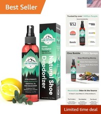 Natural Shoe Deodorizer Spray - 700 Sprays of Eucalyptus Lemongrass Freshness