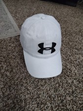 NWT Men Under Armour White Adjustable Cap One Size Fits Most E69