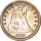 1877 25C Seated Liberty Quarter Choice VF K19051