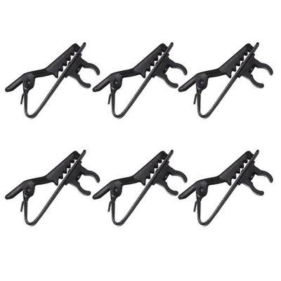 10Pcs Durable Black Lavalier Lapel Mic Clips for Voice Chat Iron Clip