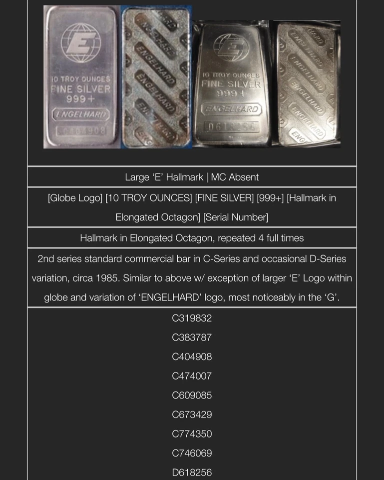 (5) 10 oz Engelhard Silver Bar Lot Factory Sealed Serialized 50 oz Total Globe - Image 3 of 4